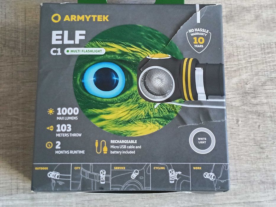 Latarka czołowa, kątowa armytek elf c1 białe(zimne) światło