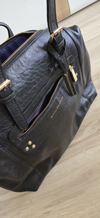 Śliczna czarna torebka skórzana do ręki, marki Mercer&Madison, polecam