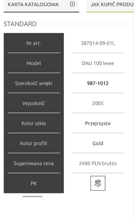 Drzwi prysznic Radaway Idea Gold Dwj 100cm