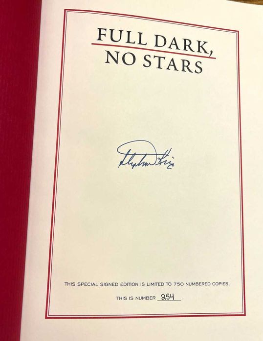 STEPHEN KING Autograf Full Dark No Stars Deluxe Signed Limited Edition