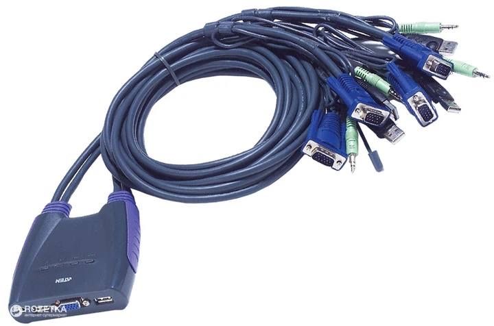 ATEN CS64US 4-портовий USB VGA/аудіо кабельний KVM перемикач   б/в
