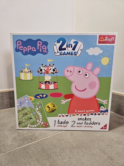 Gra planszowa Świnka Peppa. Chińczyk. Węże i drabiny