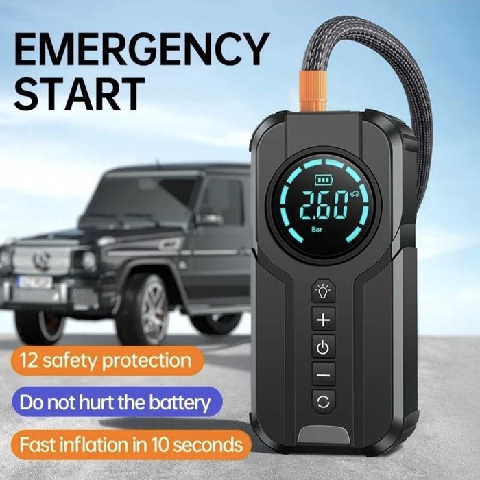 Пусковий пристрій 4в1 Jump Starter + Компресор 10000mAh (Бустер)