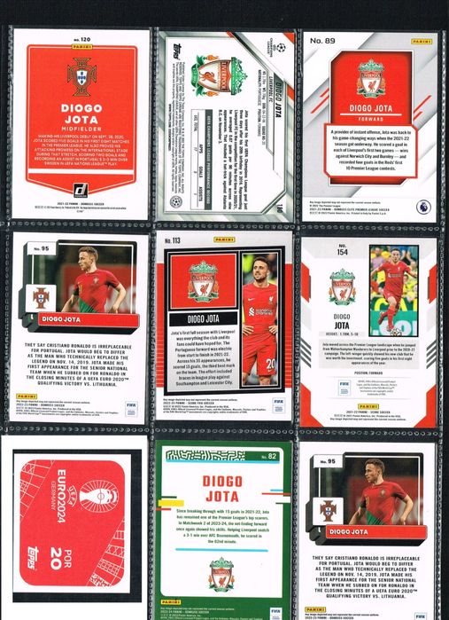 Diogo Jota cromos e cards futebol panini topps