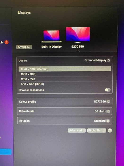 Monitor Samsung 27" Full HD S27C350H - HDMI + VGA - Funcional