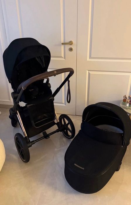Cybex Priam 2 в 1 — чорна з рамою Rosegold