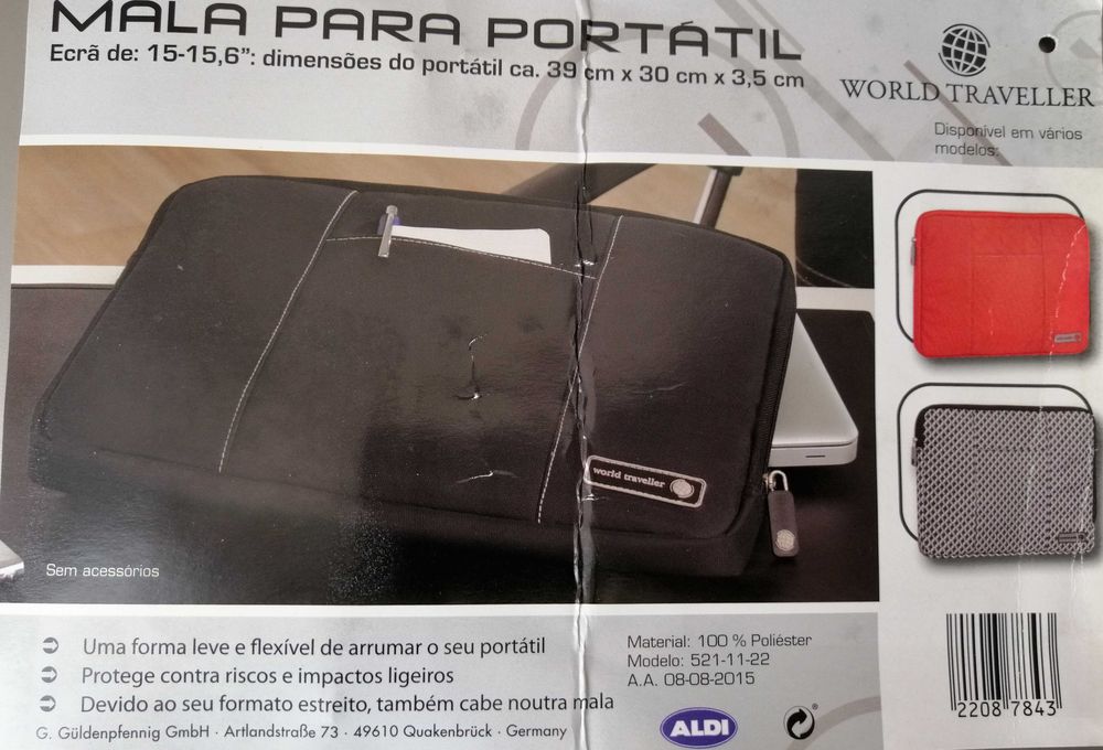 Mala para portátil até 15,6 polegadas (Cor preta) - Marca Aldi431108913009141761