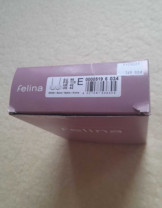 Beżowy biustonosz premium Felina nowy r.95E
