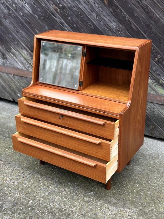 Komoda Sekretarzyk Biurko tekowe , vintage - Dania 1960