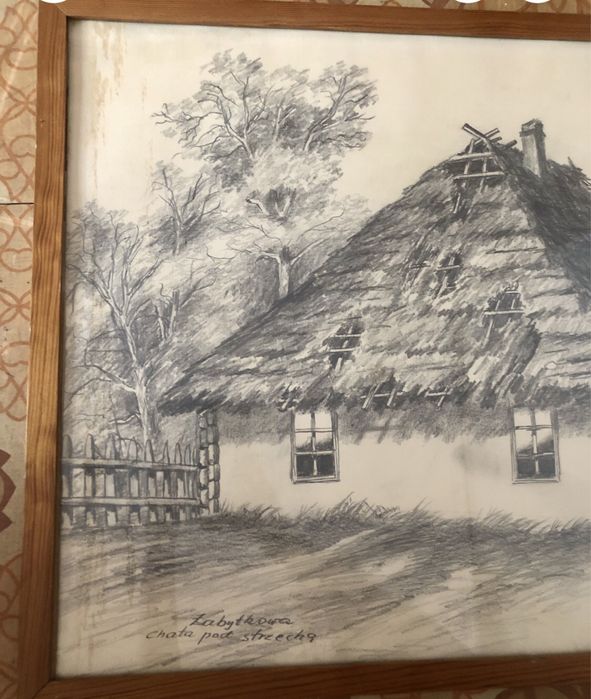Obraz w drewnianej ramie Aleksy Błochowiak 1979 r.