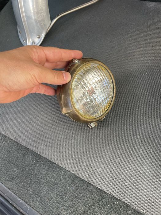 Farol / Farolim Custom em Latão (Brass) Vintage – Harley / Chopper / Bobber (Kitaco / GE Japan)