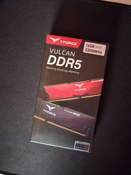 Memória RAM T-Force Vulcan DDR5 16GB (2x8GB) 5200MHz
