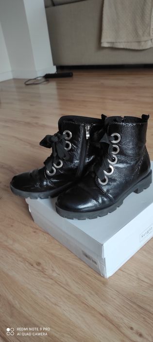 Botki workery  zimowo jesienne r. 38 Sergio Bardi skóra naturalna laki