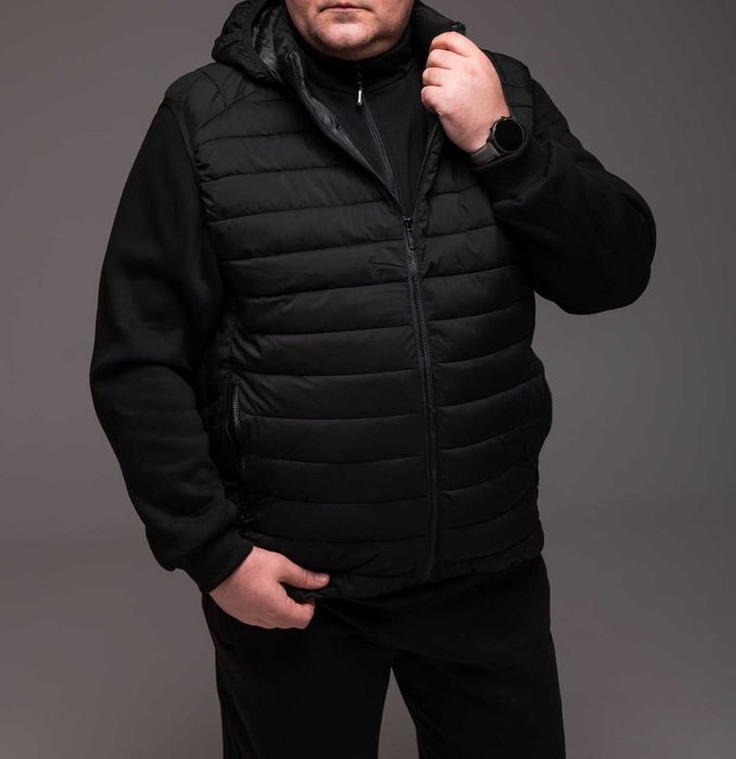 Мужская жилетка черная БАТАЛ большие размеры 64-72 утепленная