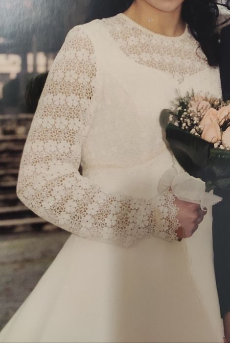 Vestido de noiva de manga comprida