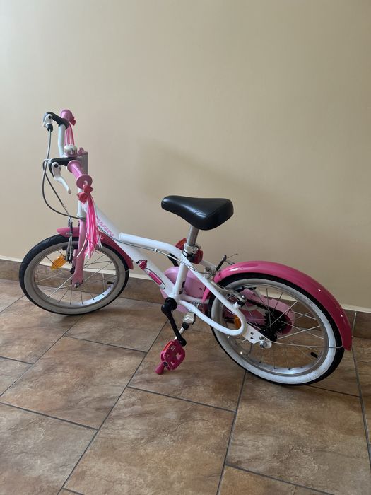 Rower dziecięcy marki B'twin, 16 cali + kij do nauki jazdy