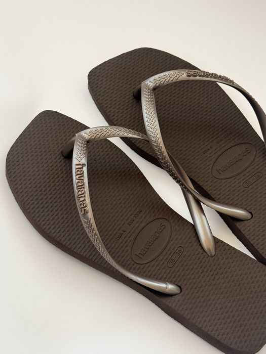 жіночі вʼєтнамки Havaianas Square (темно-коричневі) | Оригінал 35/36 розмір 23 см