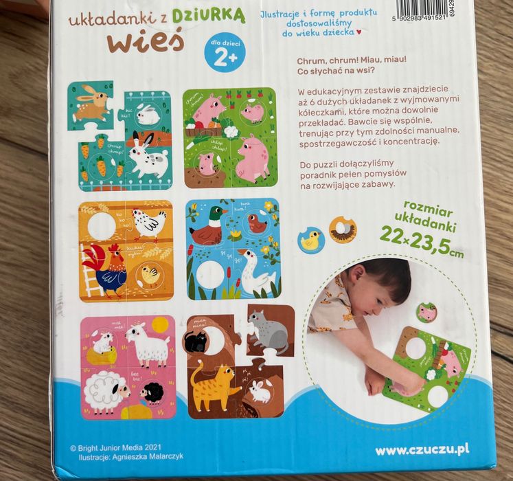 Puzzle edukacyjne z dziurką CzuCzu Wieś