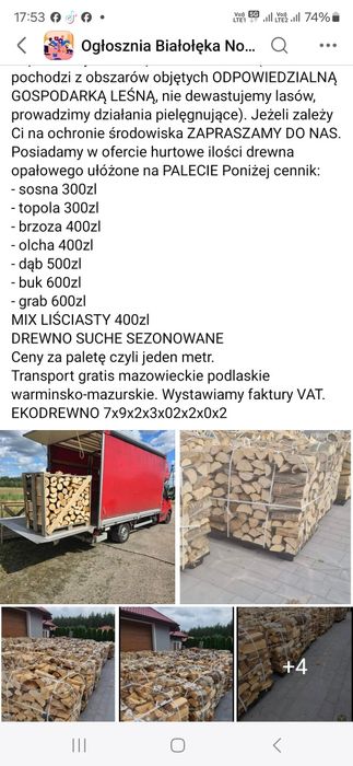Sosna Suche drewno opałowe kominkowe EKODREWNO