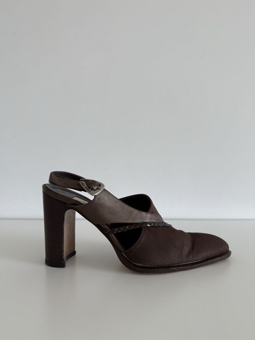 Vintage Lara Manni Leather Heels - buty ze skóry