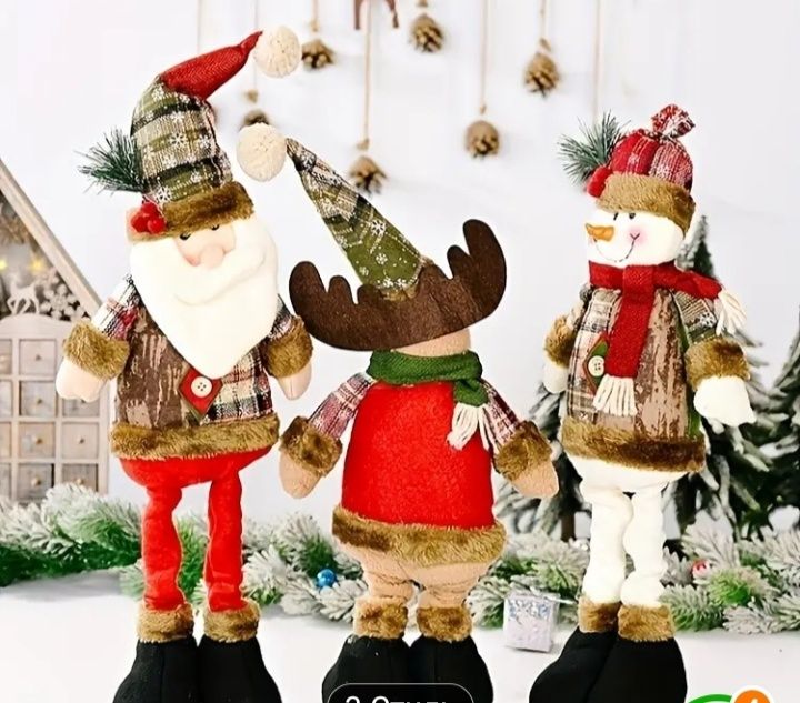 Новорічні фігури : Санта, Олень та Сніговик