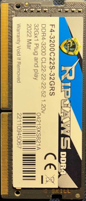 Memória SO-DIM RIPJAWS DDR4-3200