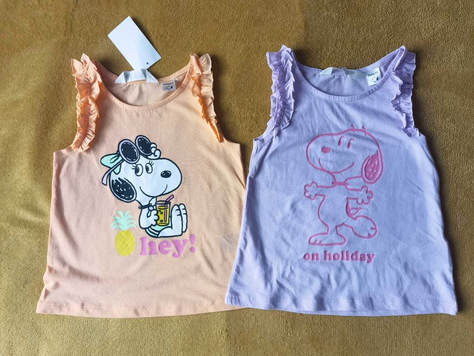 2 szt koszulek dziewczęcych Snoop rozm 98/104 H&M