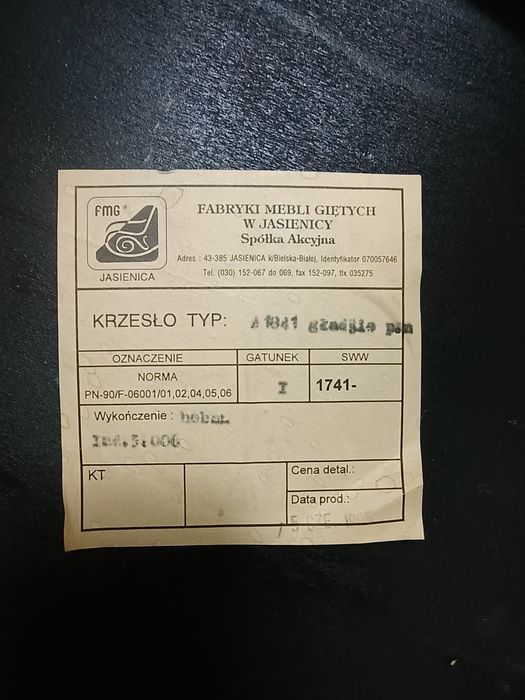 Zestaw mebli giętych Famag krzesło krzesła  stolik