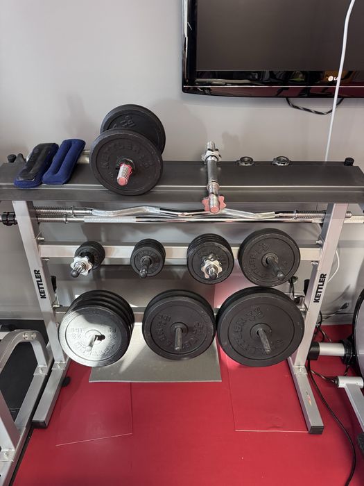 Kettler zestaw Stojak + ciężary i sztangi 300 kg plus gratisy