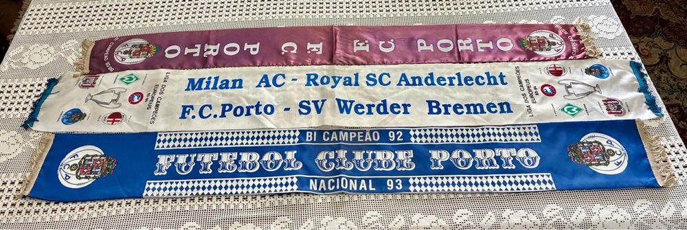 Lote de 3 antigos cachecóis do FC do Porto