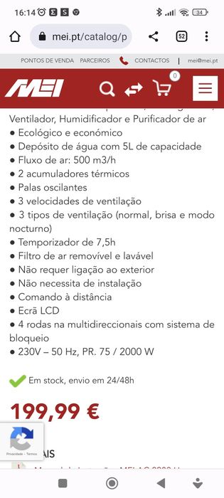 Climatizador MEI AC 2980 H - Quente e Frio