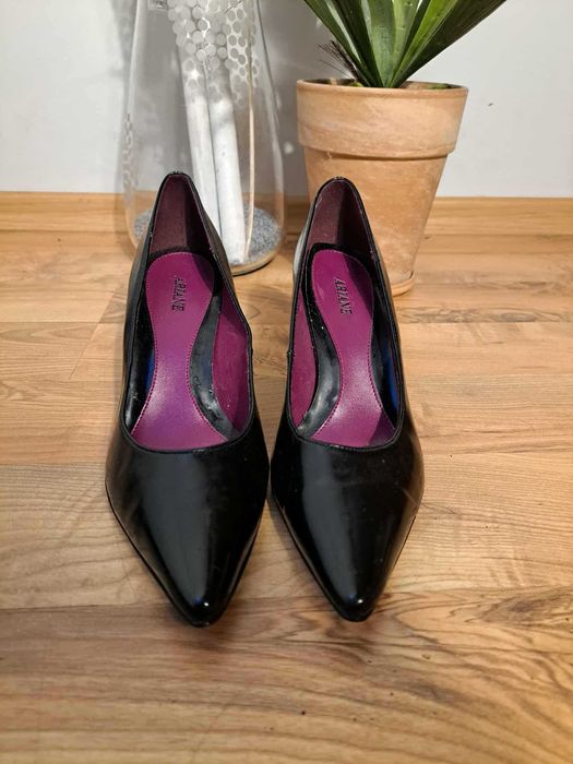 Czółenka ARIANE czarne klasyczne szpilki r. 38 eleganckie