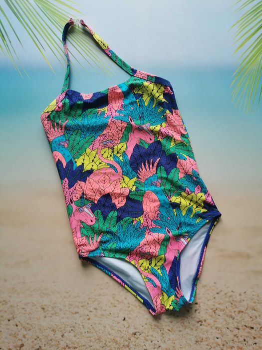 Сдельный купальник для девочки 10-11 лет, совместный, разноцветный