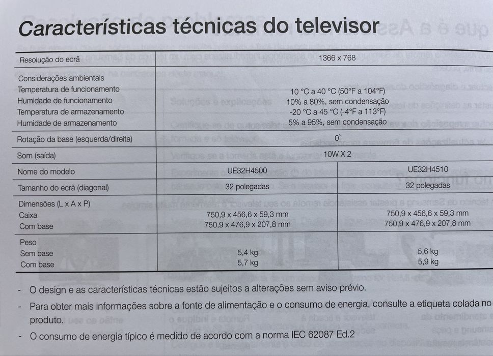 Tv Led Samsung 32 polegadas branco