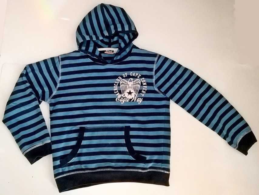 Camisola-Hoodie de Criança Unissexo Azul Riscas, como Novo