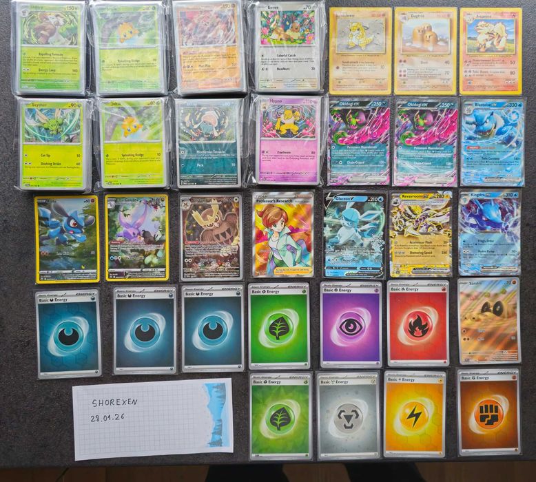 Pokemon TCG Karty Base Set, Bulk, EX, Holo, Rare, Full Art, Energy