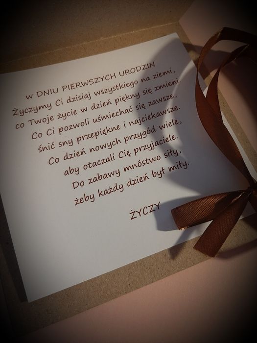 Kartka ręcznie wykonana urodziny, roczek.