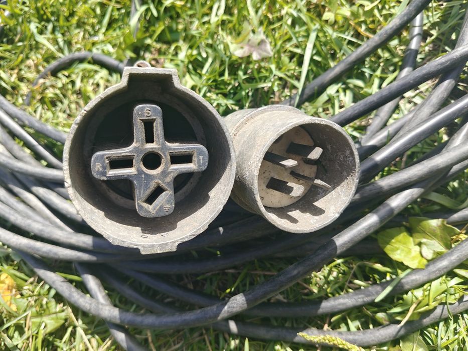 Kabel siłowy 4x1.5 miedź, drut, stare wtyki , 20m