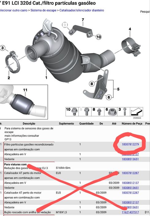 BMW N47 - downpipe / FAP DPF original desmiolado