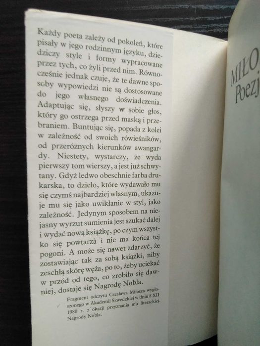 Poezje Czesław Miłosz Wydanie I 1981r.