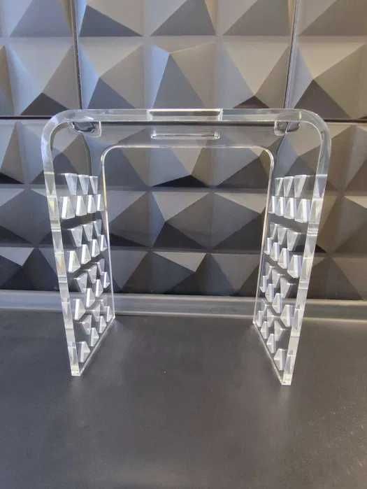 Taboret Kina z rączką / Stołek przeźroczysty Akryl Plexi