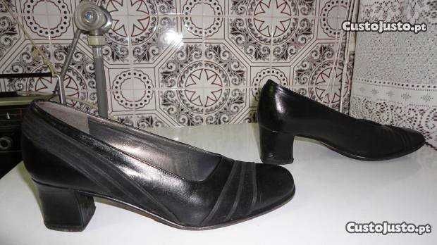 Sapatos de senhora pele/camurça preto J M Giovane