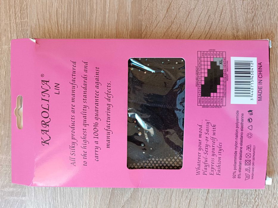 Czarne rajstopy z cyrkoniami (nowe)