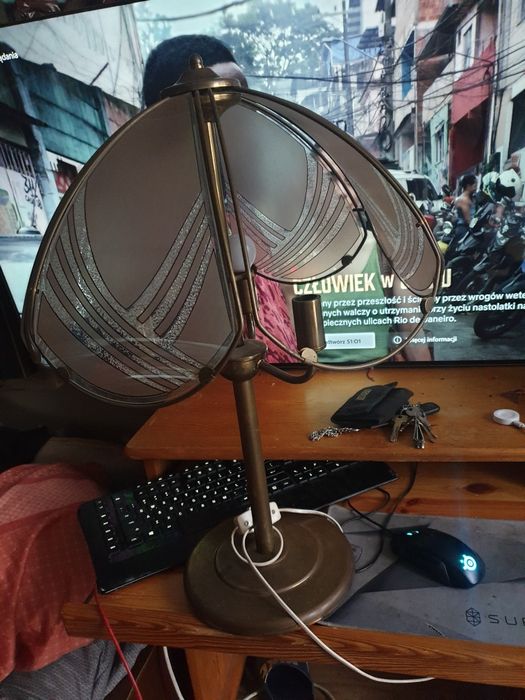 Lampa retro gabinrtowa mosiądz