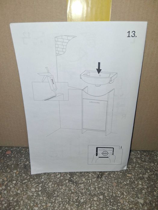 Nowy Zestaw szafka z umywalką 45 cm Fight marki Sensea wersja biała.