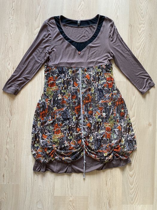 Wzorzysta sukienka boho etniczna 42