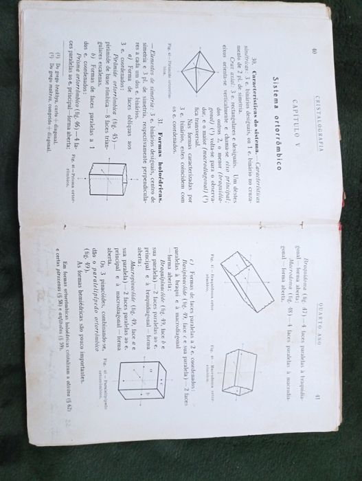 Noções de Mineralogia e Geologia: IV, V e VI  Anos dos Liceus -1941