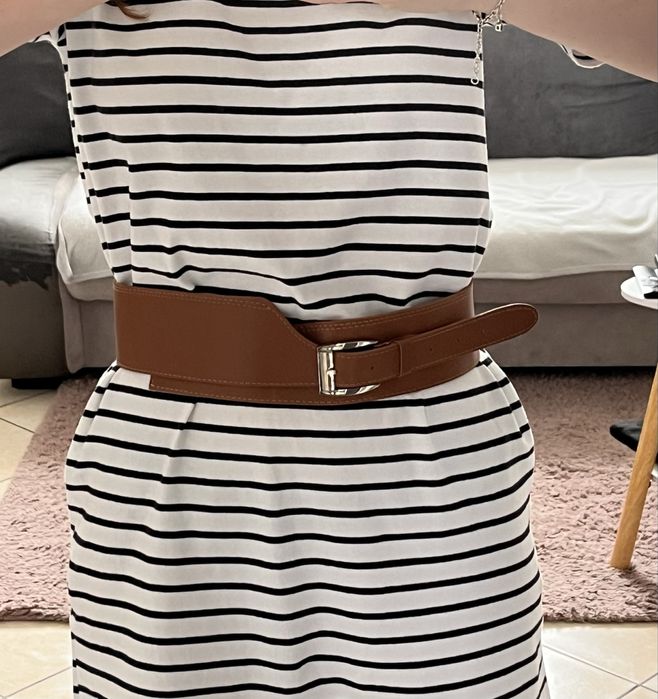 Pasek skórzany w brązowym kolorze