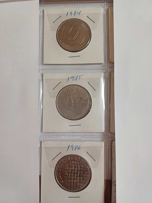 MOEDAS de 25$00 em CUPRO-niquel de 1984 a 1986 BELAS não circuladas