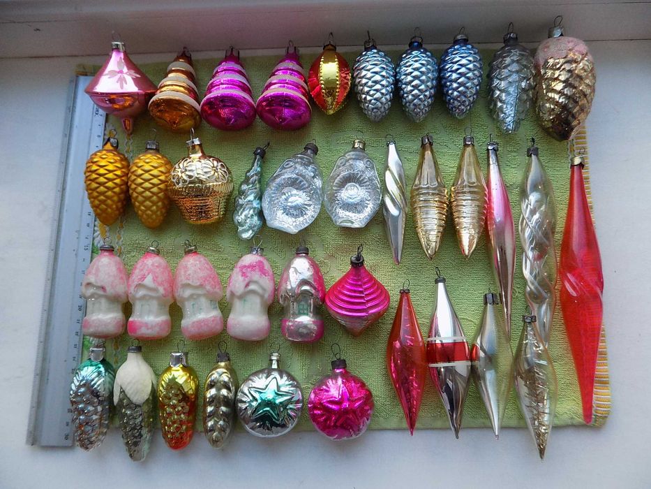 Елочные игрушки СССР Фонарики Шишки Домики Колокольчики Сосульки и др.